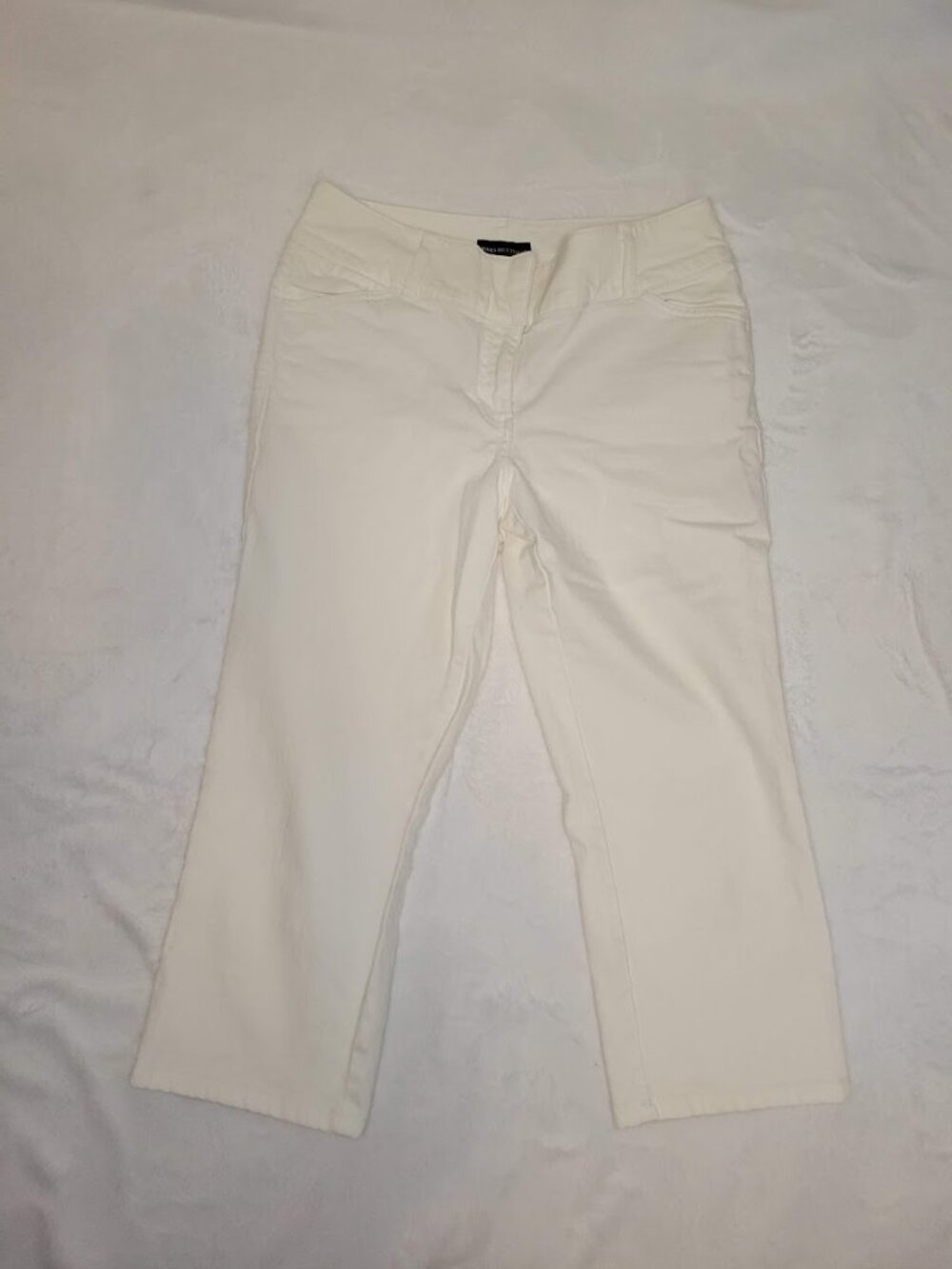 Dana Buchman Ivory Denim Ankle Jeans Women's Size 10 Stretch Straight Leg